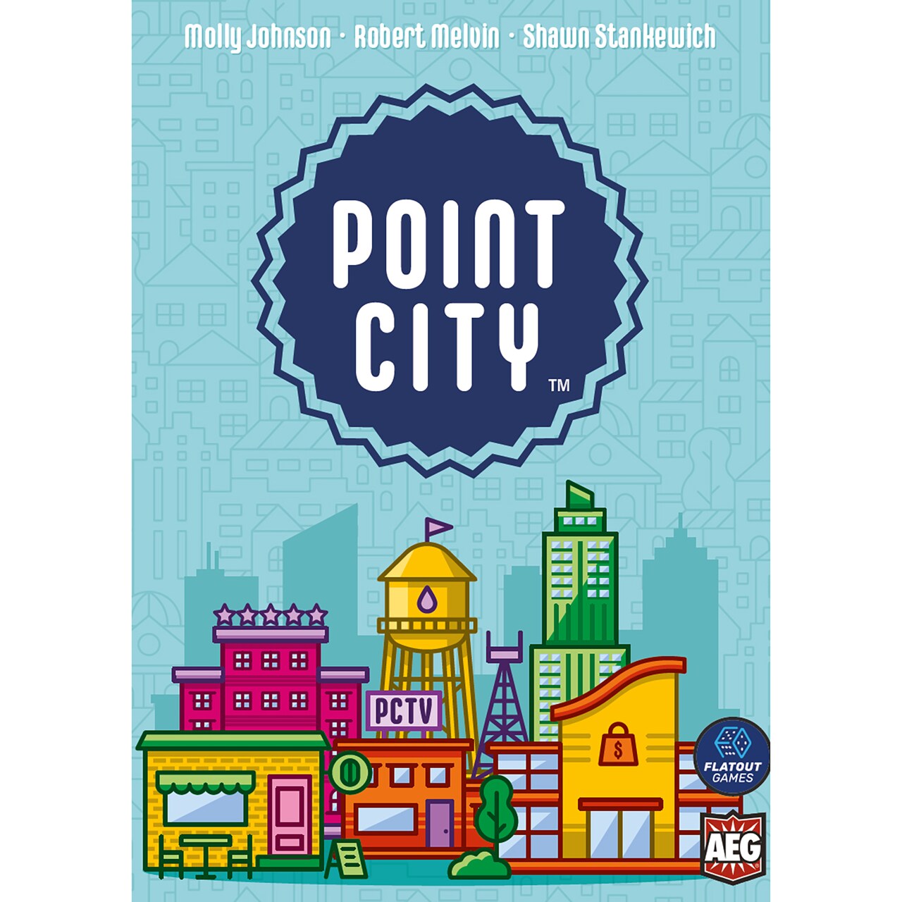 Point City - AEG, Flatout Games, City Building, Drafting Collection Card Game, Family Ages 10+, 15-30 min, 1-4 Players